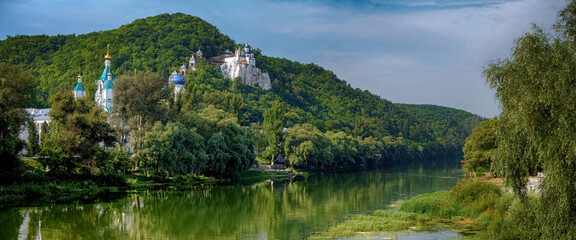 Fototapeta na wymiar Svyatogorsk Dormition Lavra. Holy mountains. Svyatogorsk. Donetsk region. Ukraine. Europe.