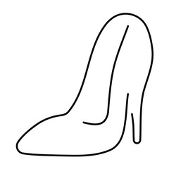 women's shoe icon isolated on white background, vector illustration.