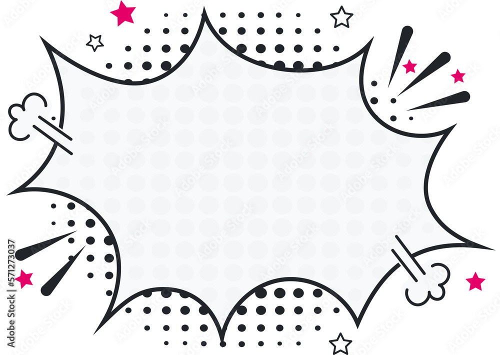 Poster comic empty speech bubbles on halftone dots background in retro pop art style. illustration of dynam