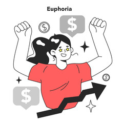 Cycle of investor emotions. Euphoria of character throughout the cycle