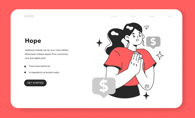 Cycle of investor emotions web banner or landing page.