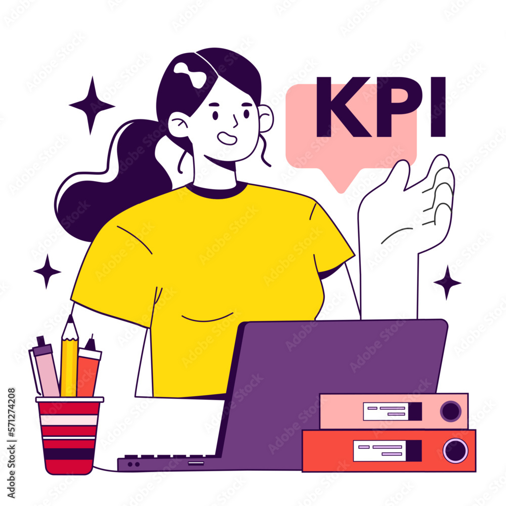Poster key performance indicators. kpi is an indicator to measure employee
