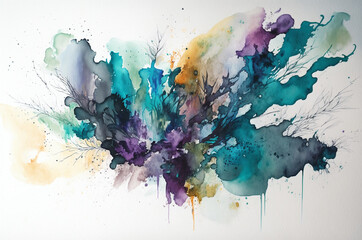 A detailed and abstract watercolor painting