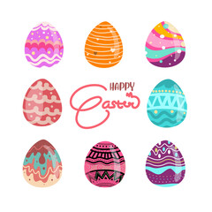 Happy easter collection. Vector illustration.