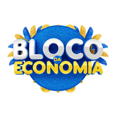Selo 3D Bloco da Economia