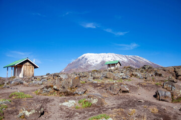 Snow on top of Mount Kilimanjaro. Tanzania.