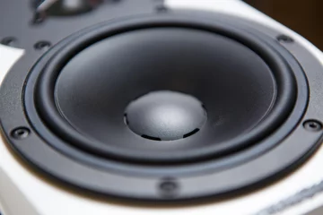 Foto op Plexiglas Muziekwinkel Hi fi speaker for sound recording studio. Professional loudspeaker box in close up