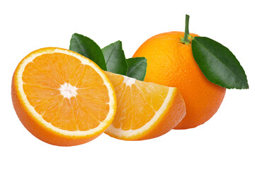 fresh orange fruitisolated on a transparent background