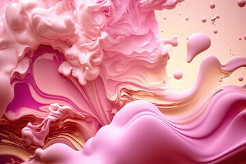 Pink color background with copy space for display your design. Ai generative