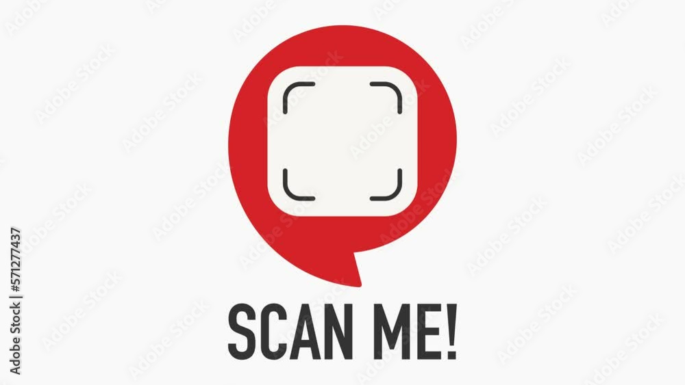 Poster qr code for smartphone. inscription scan me with smartphone icon. qr code for payment. motion graphi