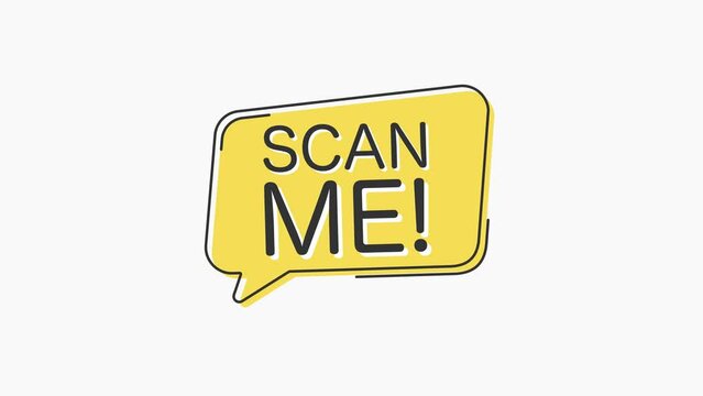 QR code for smartphone. Inscription scan me with smartphone icon. Qr code for payment. Motion graphics.