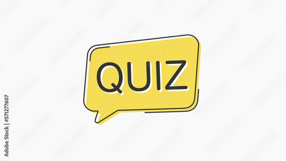 Poster yellow speech bubble icon with text quiz isolated on white background. megaphone with speech bubble 