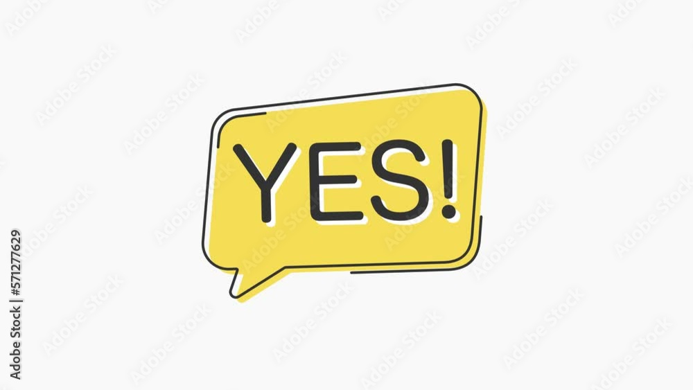 Poster yellow speech bubble icon with text yes isolated on white background. megaphone with speech bubble a