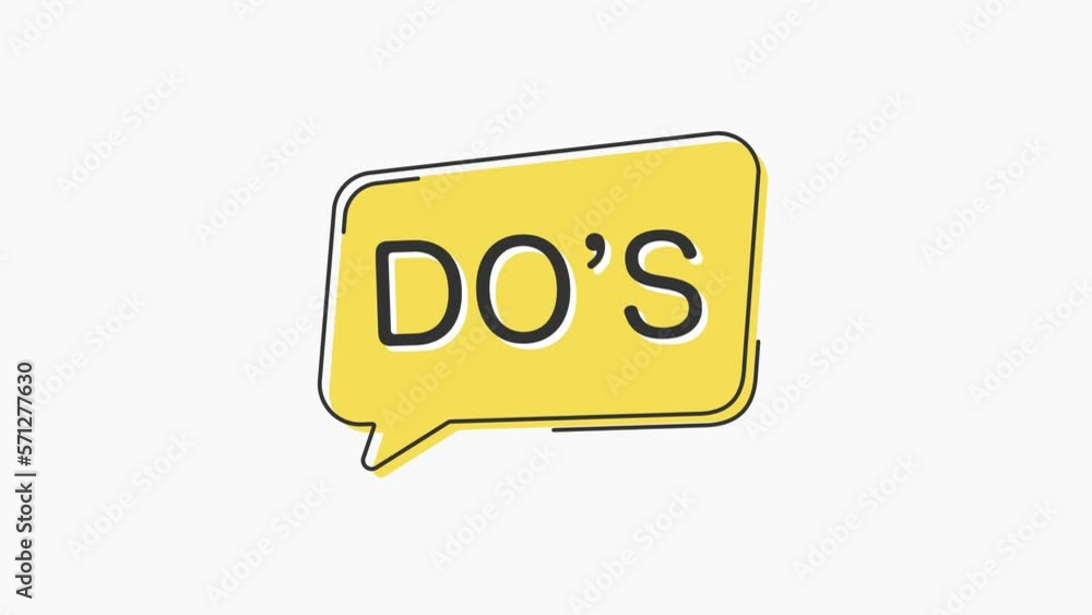 Poster yellow speech bubble icon with text do's isolated on white background. megaphone with speech bubble 