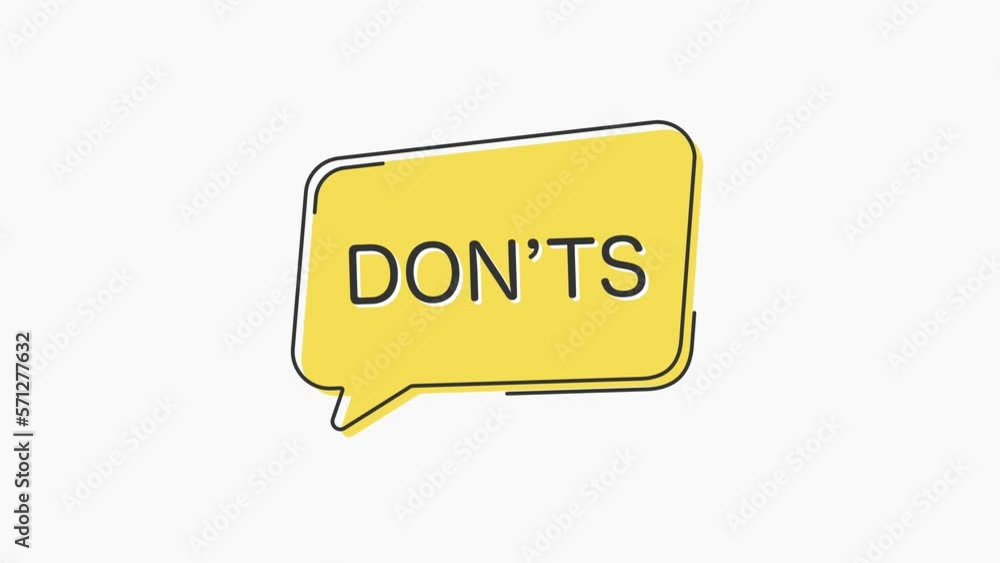 Poster yellow speech bubble icon with text don'ts isolated on white background. megaphone with speech bubbl