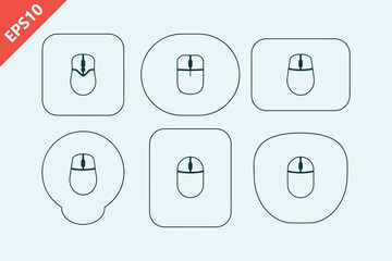hand drawn wireless mouse and mouse pad icon design vector flat isolated illustration © ratna