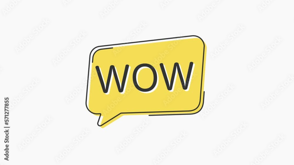 Poster yellow speech bubble icon with text wow isolated on white background. megaphone with speech bubble a
