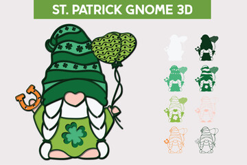 St. patrick Gnome 3d design