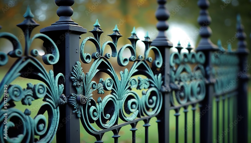 Wall mural Wrought iron fence, beautiful master work