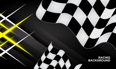 Flat design racing background. Trendy racing background design vector - obrazy, fototapety, plakaty