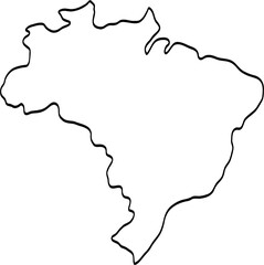 doodle freehand drawing of brazil map.