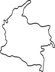 doodle freehand drawing of colombia map.