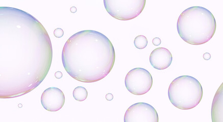 Colourful Soap bubble close up, 3D rendering