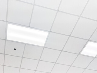 fluorescent lamp on the modern ceiling