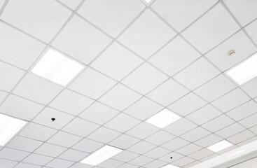 fluorescent lamp on the modern ceiling