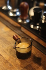 barista making a cup of coffee