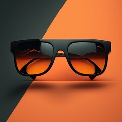 Sunglasses, sunset, travel, concept, AI generated.