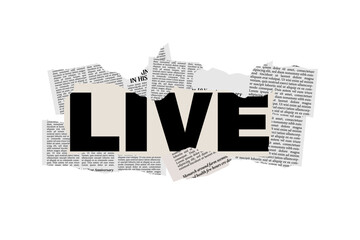 Live with background newspaper style
