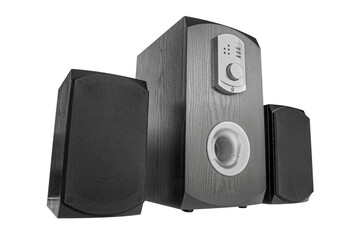 Obraz premium Three speaker isolated. Music and sound concept. png transparent