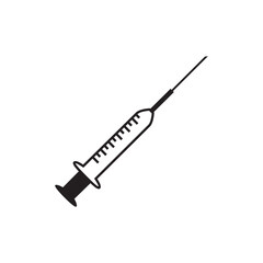 syringe icon design. medical tool for treatment. injection equipment sign and symbol.