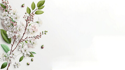 Beautiful Cherry Blossom Illustration - Generated by AI with Copyspace