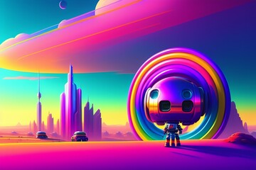 Obraz premium halloween landscape with moon Illustration image made with AI 