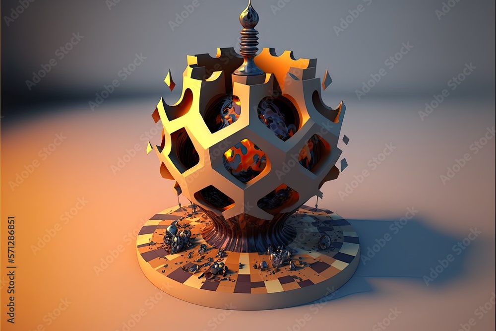 Poster statuette in the form of a ball wrapped in a lattice