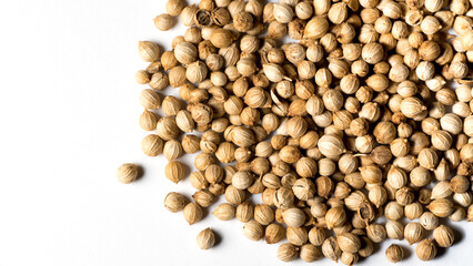 image of coriander seeds isolated on white background