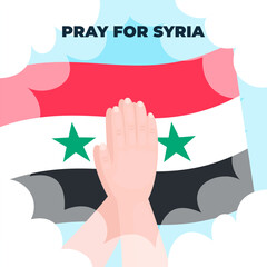 Manos rezando por los afectados del terremoto de Siria - obrazy, fototapety, plakaty