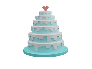 valentine, day, cake isolated on white background