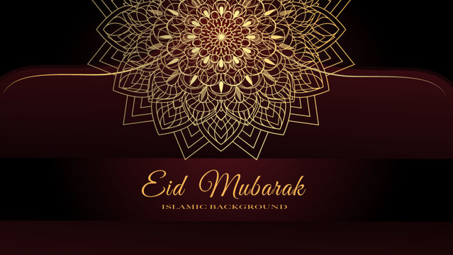 Ramadhan greting card background. Golden mandalas in oriental style. Arabic, asian, islamic, indian motifs. Vector illustration.