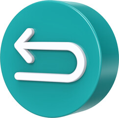 3d rendering of return arrow 3d icon