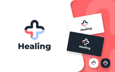Creative Plus Cross Medical Logo Icon Design Template for Business Identity