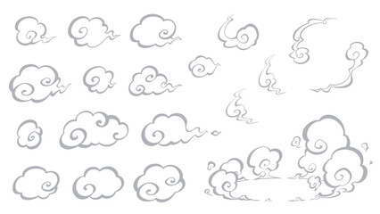 忍者に似合いそうな雲のイラスト素材セット © ふわぷか