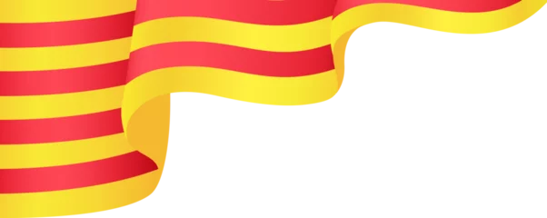 Fotobehang Catalonia flag wave isolated on png or transparent background © Only Flags