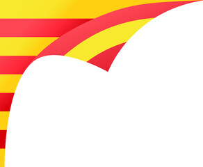 Catalonia flag wave isolated on png or transparent background