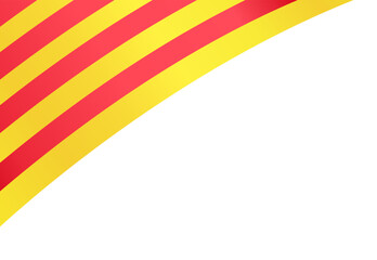 Catalonia flag wave isolated on png or transparent background