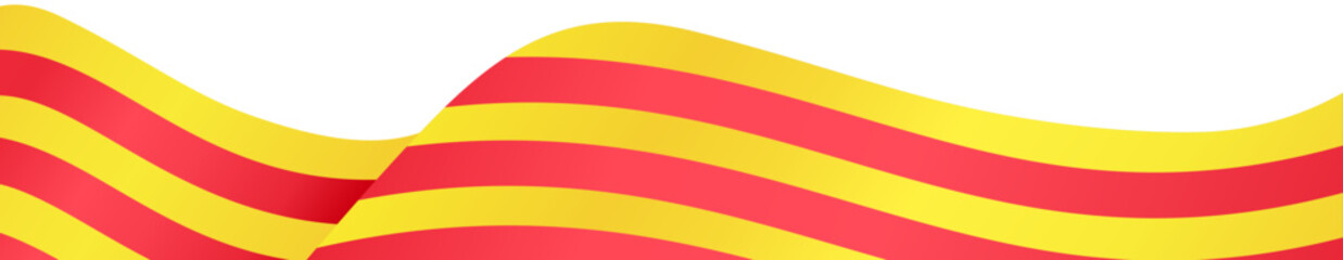 Catalonia flag wave isolated on png or transparent background