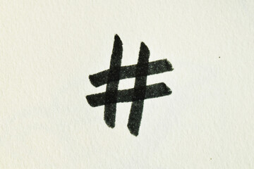 # - Hashtag - Stichwort - Keyword ~ Zeichen Symbol Icon - handgemalt