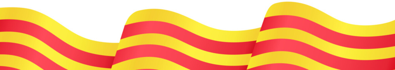 Catalonia flag wave isolated on png or transparent background
